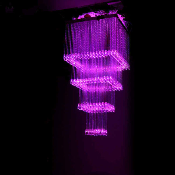 Square Fiber Optic Light Chandelier 0.6×0.6 Meter